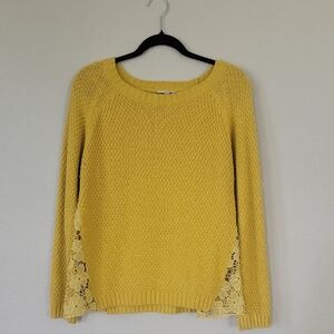 Charming Charlie Sweater with Lace Detail